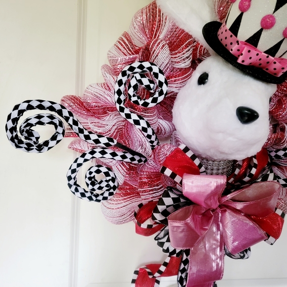 Spring Bunny Wreath Deco Mesh Bow Plush Rabbit - Picture 5 of 12